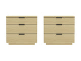 Payton Nightstand in Natural Oak and Black (set of 2) by Manhattan Comfort at Eve Furniture