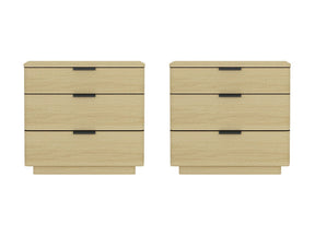Payton Nightstand in Natural Oak and Black (set of 2) by Manhattan Comfort at Eve Furniture