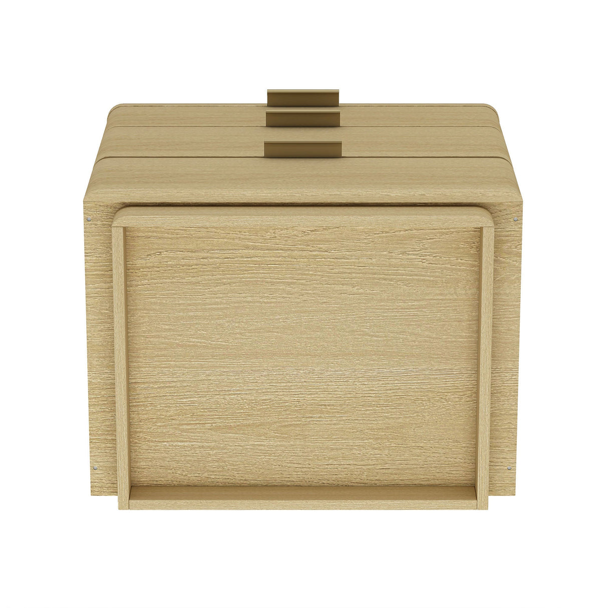 Payton Nightstand in Natural Oak and Gold by Manhattan Comfort at Eve Furniture