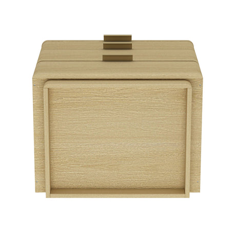 Payton Nightstand in Natural Oak and Gold by Manhattan Comfort at Eve Furniture