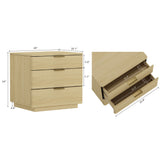 Payton Nightstand in Natural Oak and Gold by Manhattan Comfort at Eve Furniture