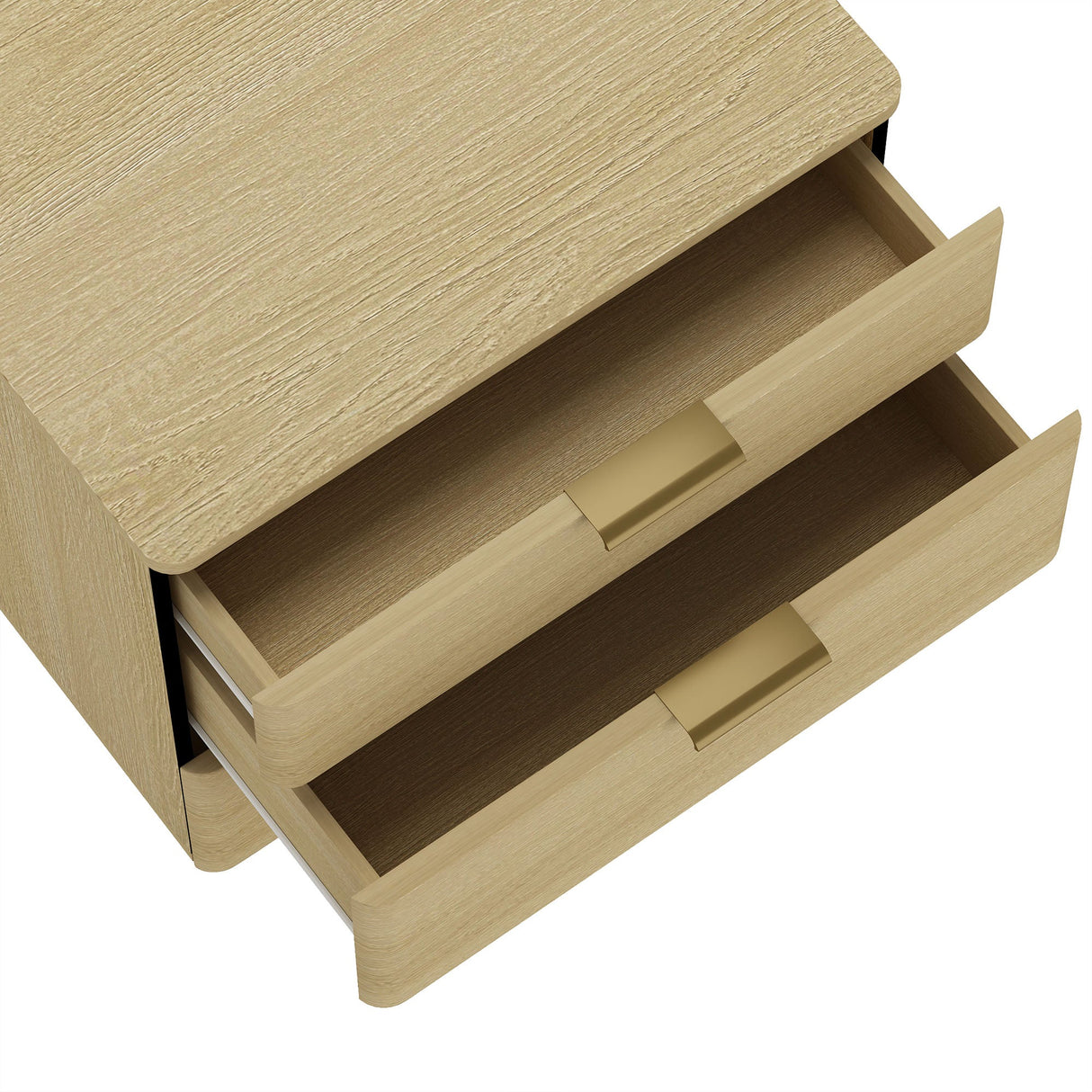 Payton Nightstand in Natural Oak and Gold by Manhattan Comfort at Eve Furniture