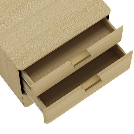 Payton Nightstand in Natural Oak and Gold by Manhattan Comfort at Eve Furniture