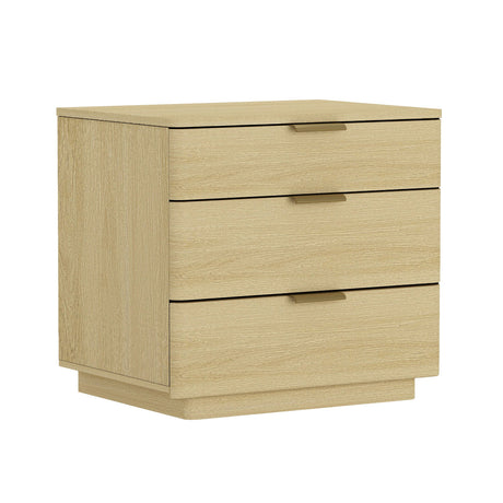Payton Nightstand in Natural Oak and Gold by Manhattan Comfort at Eve Furniture
