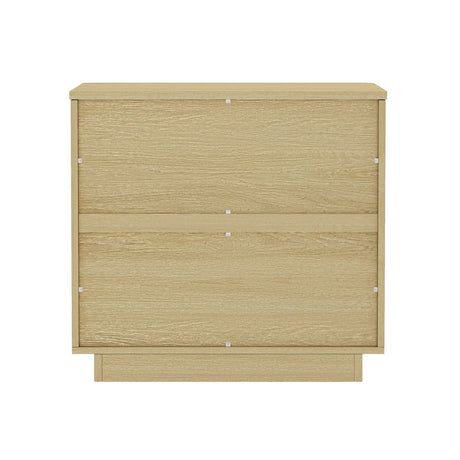 Payton Nightstand in Natural Oak and Gold by Manhattan Comfort at Eve Furniture