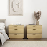 Payton Nightstand in Natural Oak and Gold (set of 2) by Manhattan Comfort at Eve Furniture