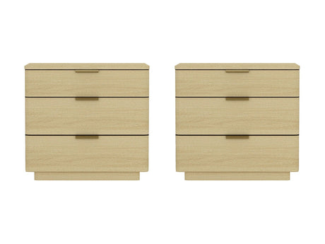 Payton Nightstand in Natural Oak and Gold (set of 2) by Manhattan Comfort at Eve Furniture