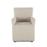 Peabody 25" Wheeled Armchair in Beige Linen by Home Trends & Design at Eve Furniture