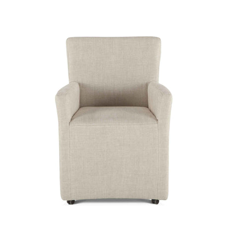 Peabody 25" Wheeled Armchair in Beige Linen by Home Trends & Design at Eve Furniture