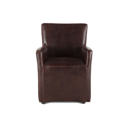 Peabody 25" Wheeled Armchair in Brown Leather by Home Trends & Design at Eve Furniture