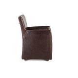 Peabody 25" Wheeled Armchair in Brown Leather by Home Trends & Design at Eve Furniture