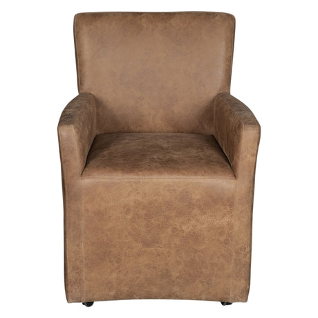 Peabody 25" Wheeled Armchair in Tan Leather by Home Trends & Design at Eve Furniture