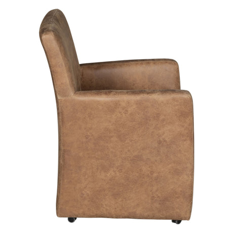 Peabody 25" Wheeled Armchair in Tan Leather by Home Trends & Design at Eve Furniture