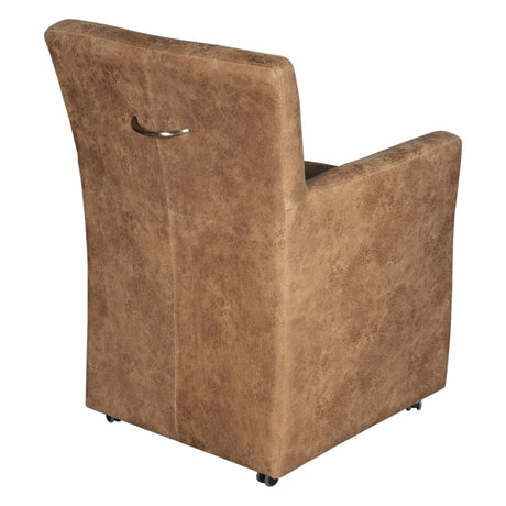 Peabody 25" Wheeled Armchair in Tan Leather by Home Trends & Design at Eve Furniture