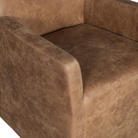 Peabody 25" Wheeled Armchair in Tan Leather by Home Trends & Design at Eve Furniture