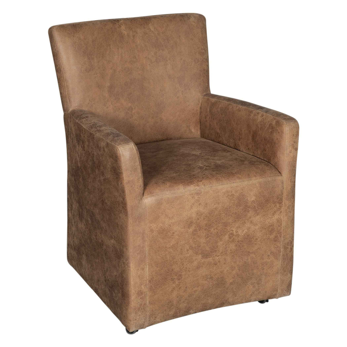 Peabody 25" Wheeled Armchair in Tan Leather by Home Trends & Design at Eve Furniture
