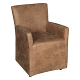 Peabody 25" Wheeled Armchair in Tan Leather by Home Trends & Design at Eve Furniture