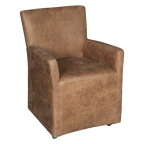 Peabody 25" Wheeled Armchair in Tan Leather by Home Trends & Design at Eve Furniture