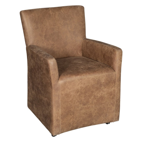 Peabody 25" Wheeled Armchair in Tan Leather by Home Trends & Design at Eve Furniture