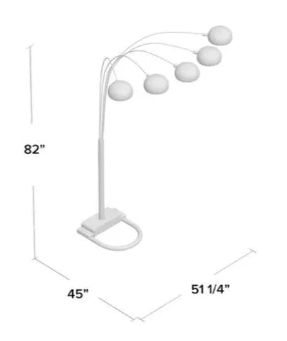 Peacock Arc Black 82" Floor Lamp by Crown Mark at Eve Furniture