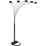 Peacock Arc Black 82" Floor Lamp by Crown Mark at Eve Furniture
