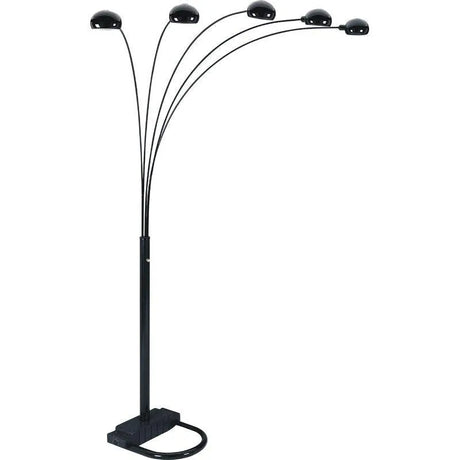 Peacock Arc Black 82" Floor Lamp by Crown Mark at Eve Furniture