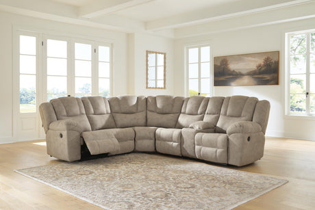 Pearce-Pike Birch 3-Piece Reclining Sectional with Console by Ashley at Eve Furniture