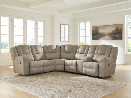 Pearce-Pike Birch 3-Piece Reclining Sectional with Console by Ashley at Eve Furniture