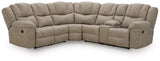 Pearce-Pike Birch 3-Piece Reclining Sectional with Console by Ashley at Eve Furniture