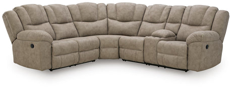 Pearce-Pike Birch 3-Piece Reclining Sectional with Console by Ashley at Eve Furniture