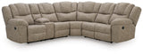 Pearce-Pike Birch 3-Piece Reclining Sectional with Console by Ashley at Eve Furniture