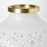 Pearl Short White Gold Rim Glass Vase by Mercana at Eve Furniture