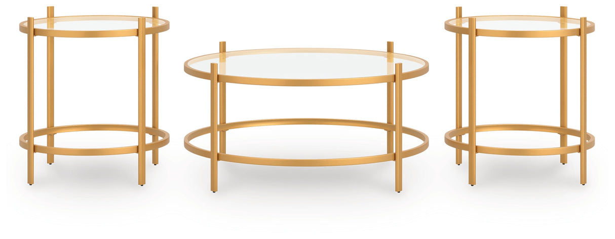 Pearlox Gold Table (Set of 3) by Ashley at Eve Furniture