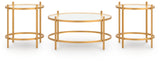 Pearlox Gold Table (Set of 3) by Ashley at Eve Furniture