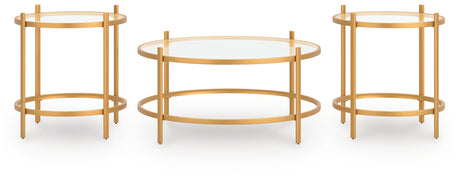Pearlox Gold Table (Set of 3) by Ashley at Eve Furniture