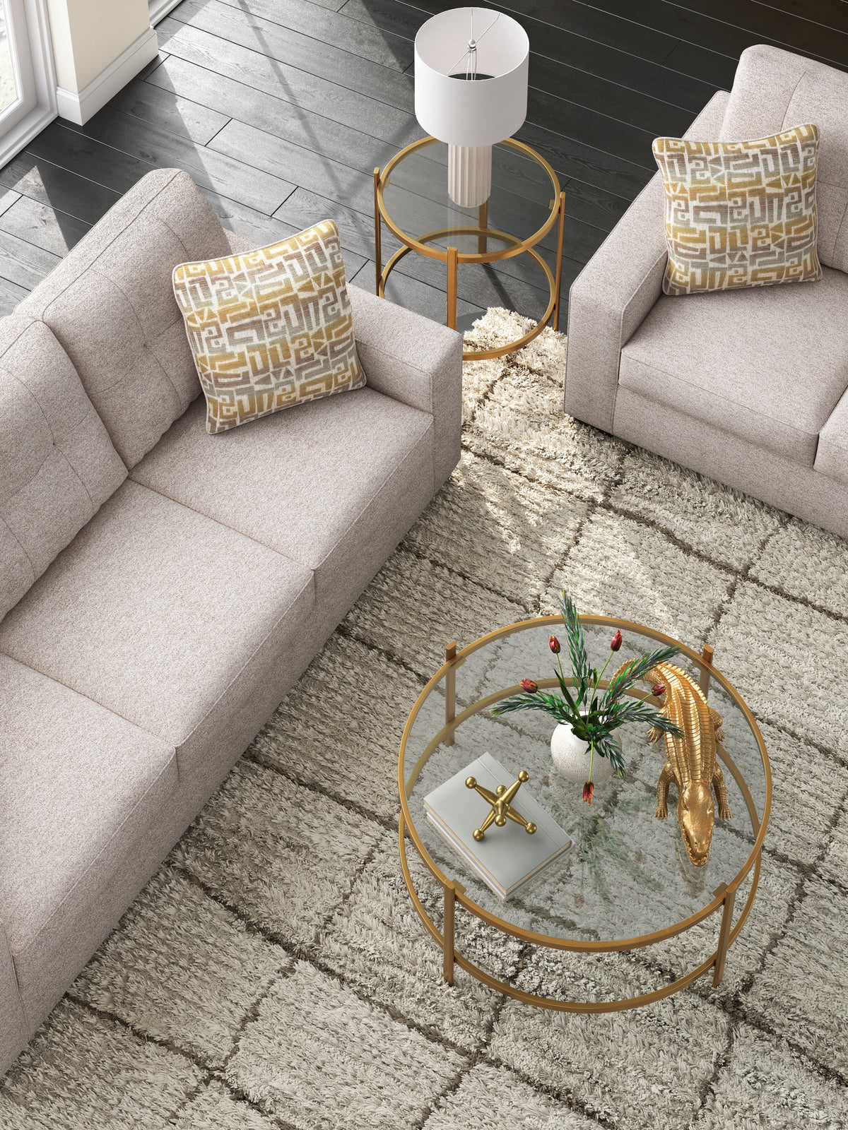 Pearlox Gold Table (Set of 3) by Ashley at Eve Furniture