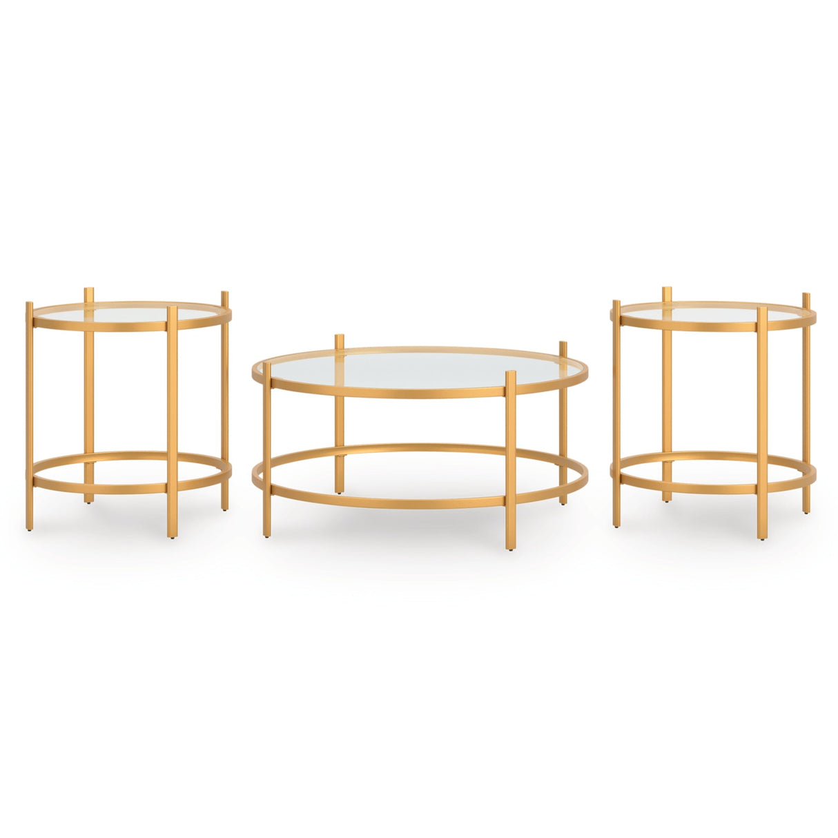 Pearlox Gold Table (Set of 3) by Ashley at Eve Furniture