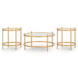 Pearlox Gold Table (Set of 3) by Ashley at Eve Furniture