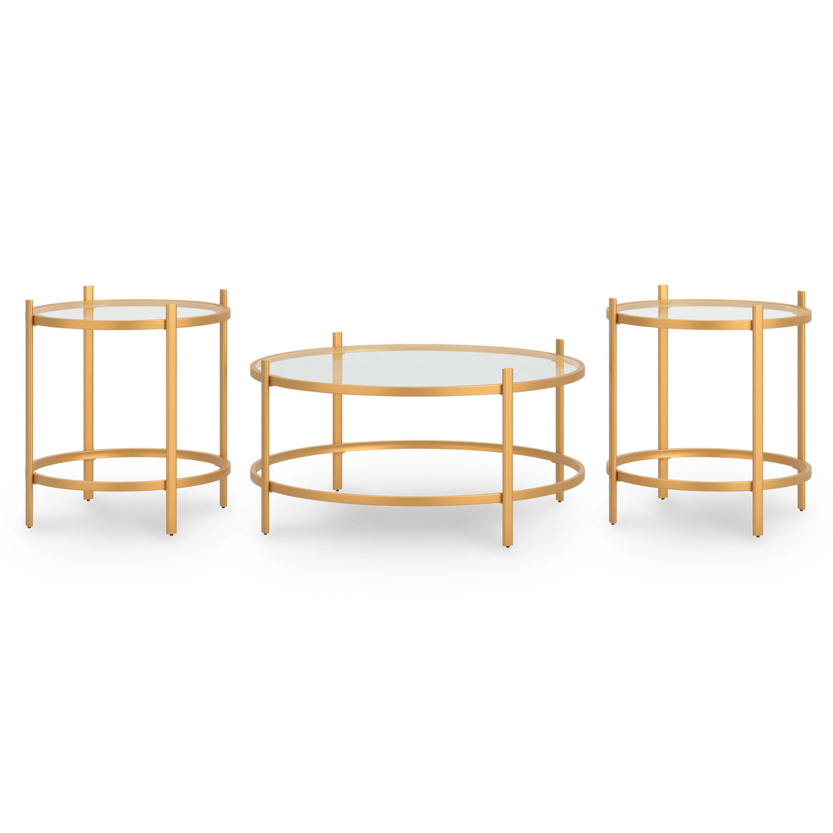 Pearlox Gold Table (Set of 3) by Ashley at Eve Furniture