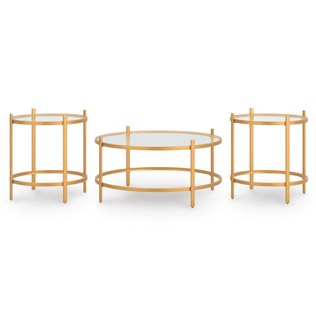 Pearlox Gold Table (Set of 3) by Ashley at Eve Furniture
