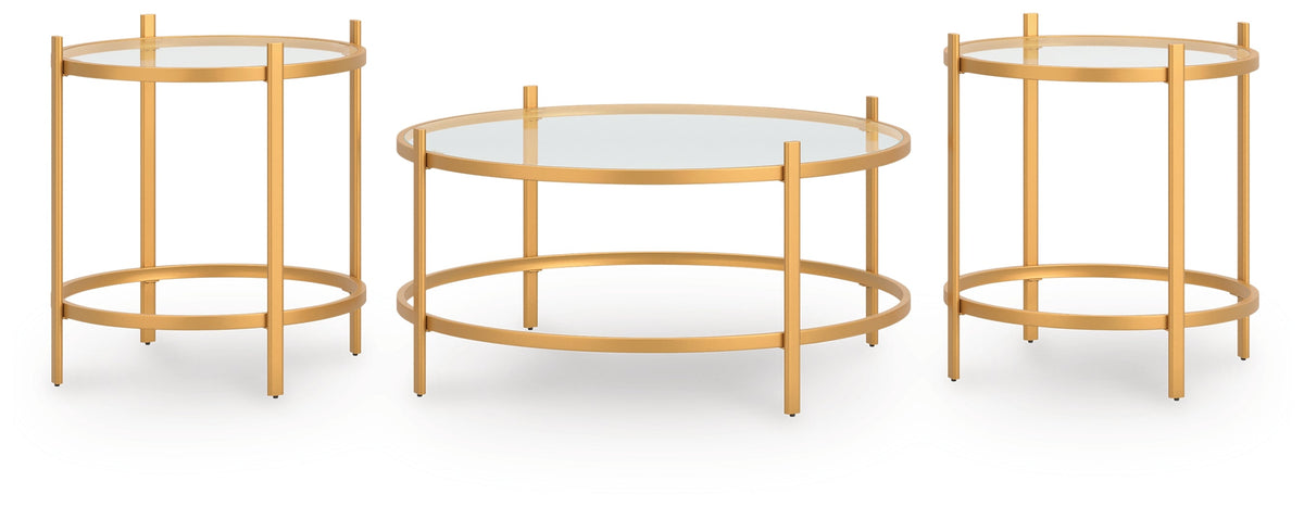Pearlox Gold Table (Set of 3) by Ashley at Eve Furniture