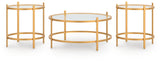 Pearlox Gold Table (Set of 3) by Ashley at Eve Furniture