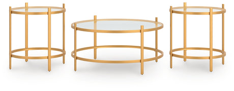Pearlox Gold Table (Set of 3) by Ashley at Eve Furniture