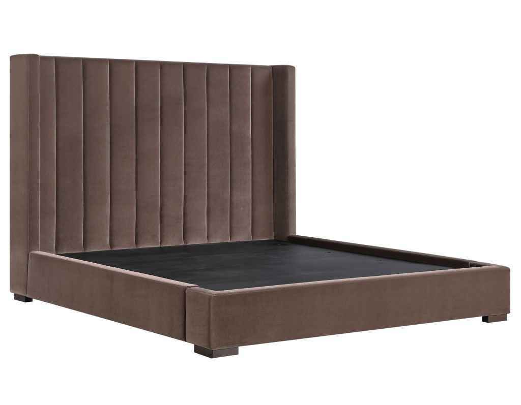 Pearson Chocolate Velvet Queen Bed by Steve Silver at Eve Furniture