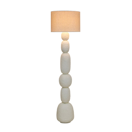 Pebble Cream Papier Mache Floor Lamp by TOV Furniture at Eve Furniture