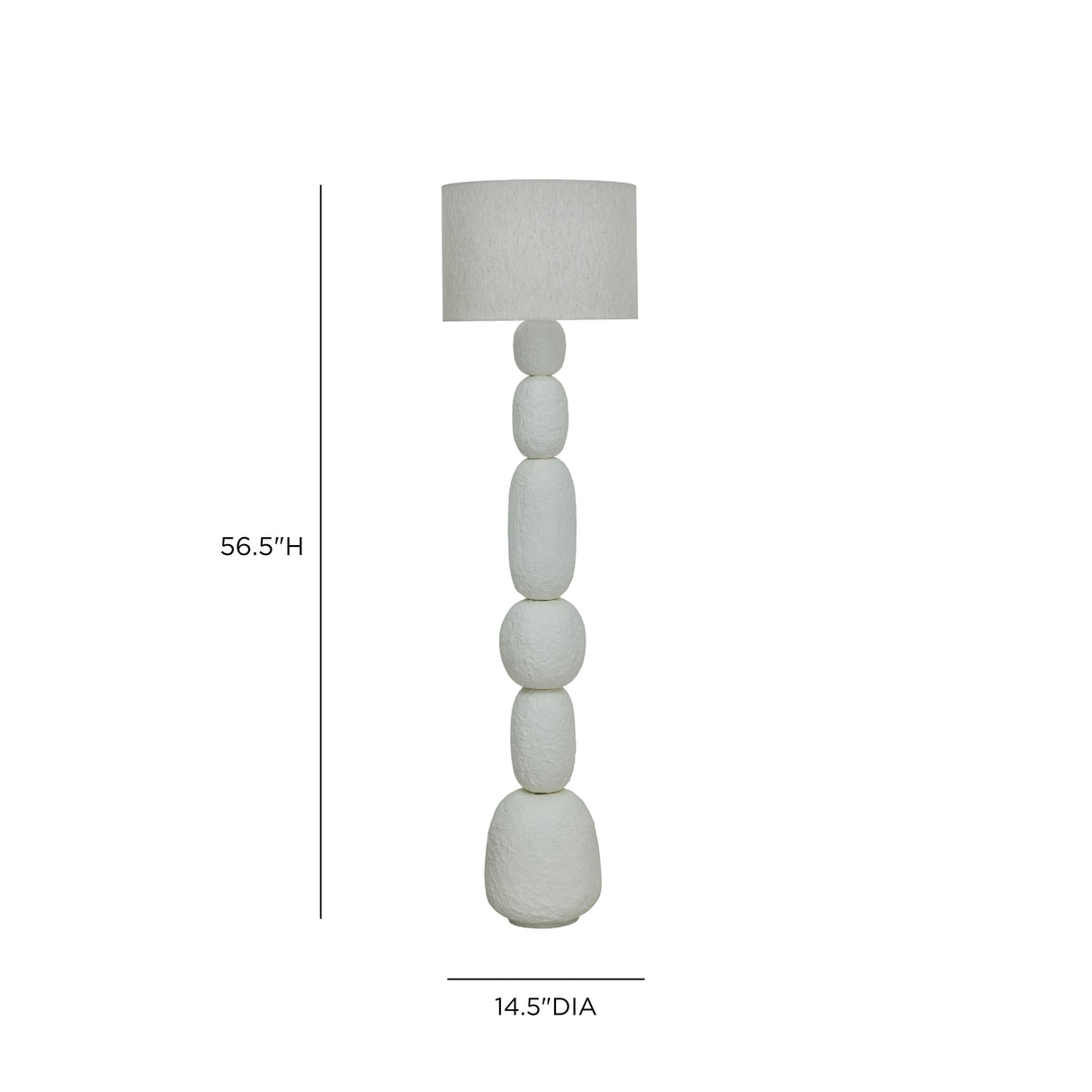 Pebble Cream Papier Mache Floor Lamp by TOV Furniture at Eve Furniture