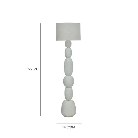 Pebble Cream Papier Mache Floor Lamp by TOV Furniture at Eve Furniture
