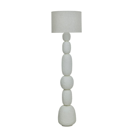 Pebble Cream Papier Mache Floor Lamp by TOV Furniture at Eve Furniture