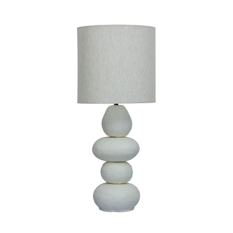 Pebble Cream Papier Mache Table Lamp by TOV Furniture at Eve Furniture