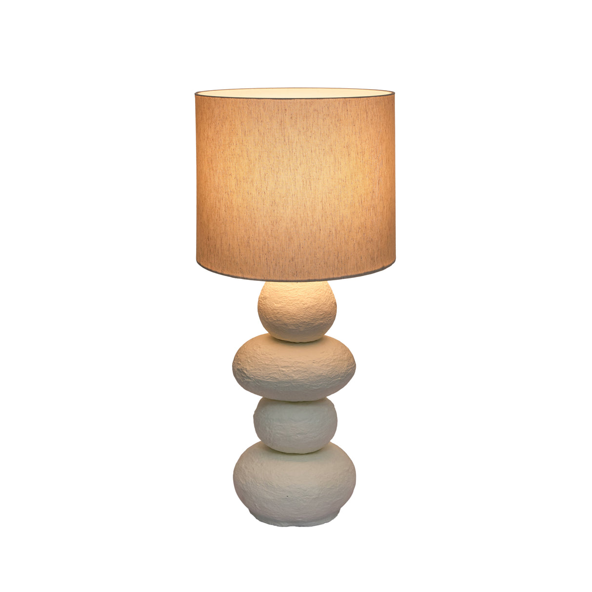 Pebble Cream Papier Mache Table Lamp by TOV Furniture at Eve Furniture